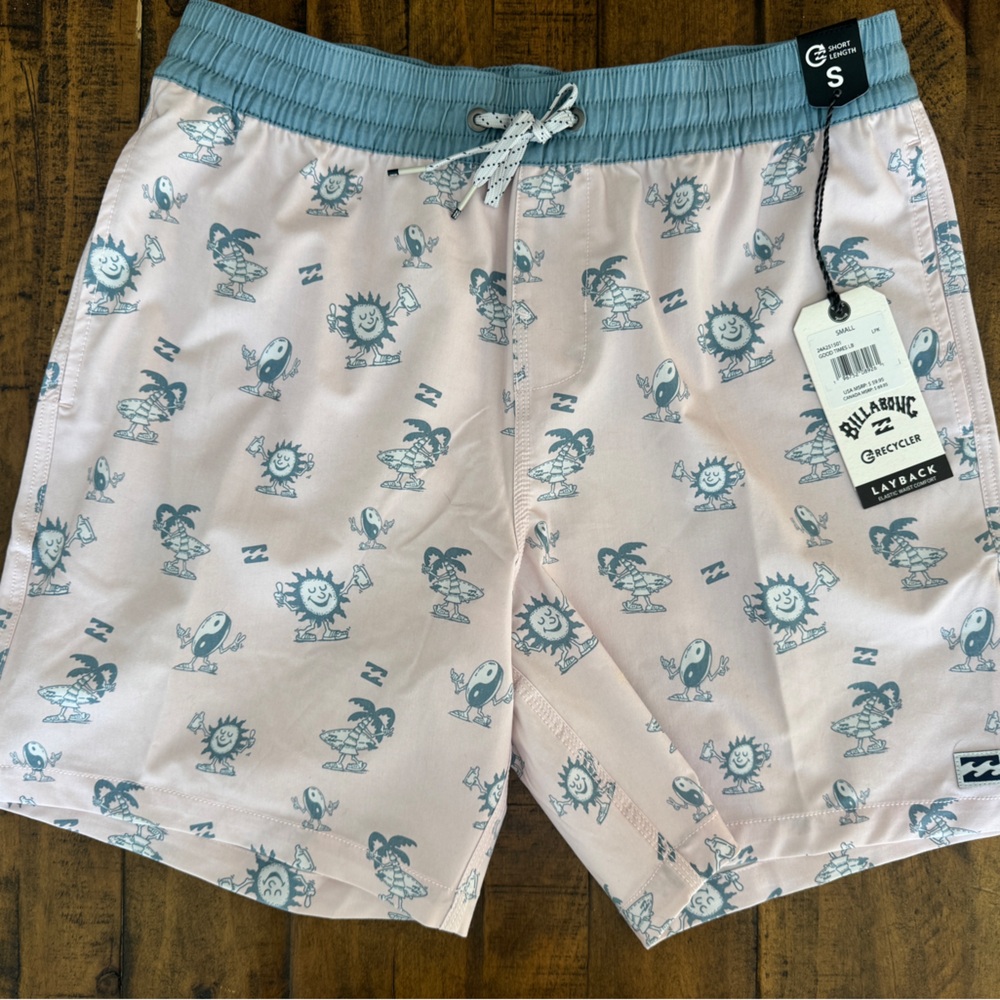Billabong Good Times Laybacks 16” Trunks Light Pink - NWT